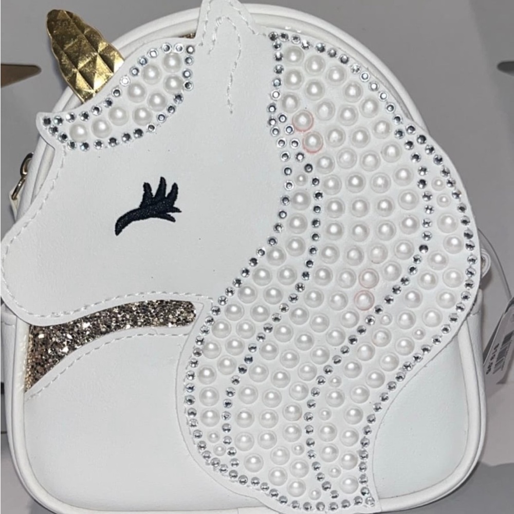 White Unicorn Embellished Women's Bag